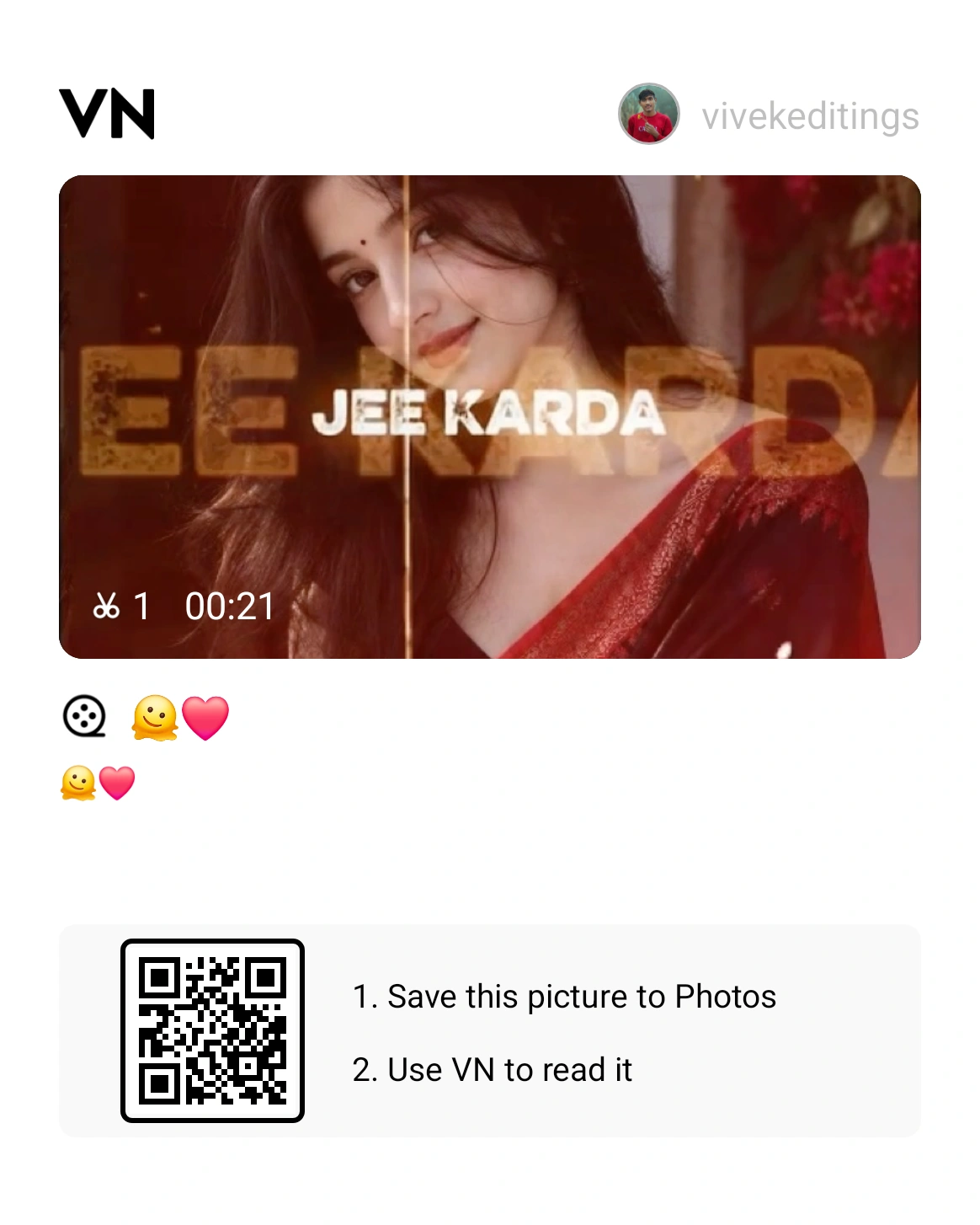 Jee Karda Song VN Template Code