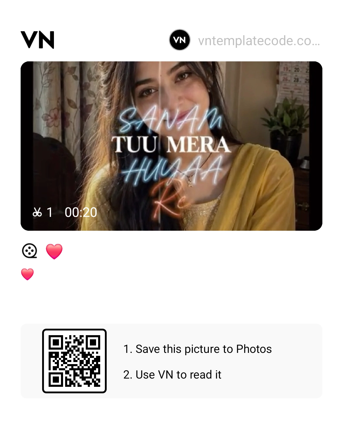 Sanam Re X Tere Vaaste VN Template Code 2
