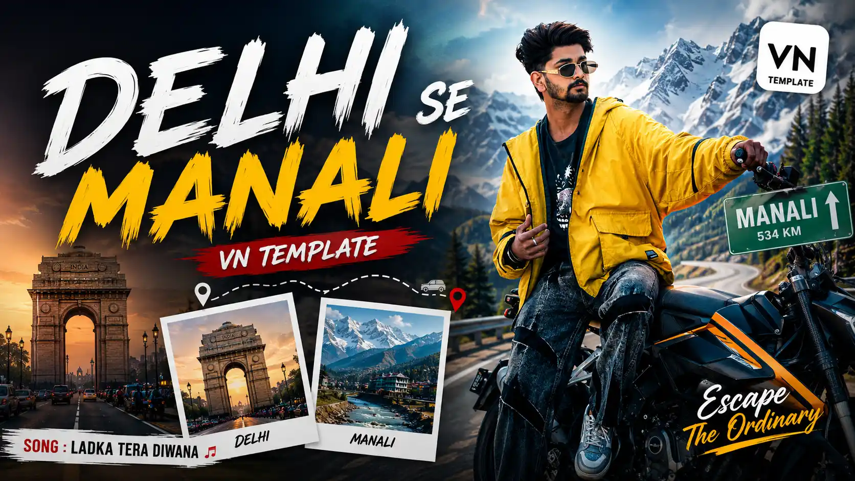 Delhi Se Manali VN Template