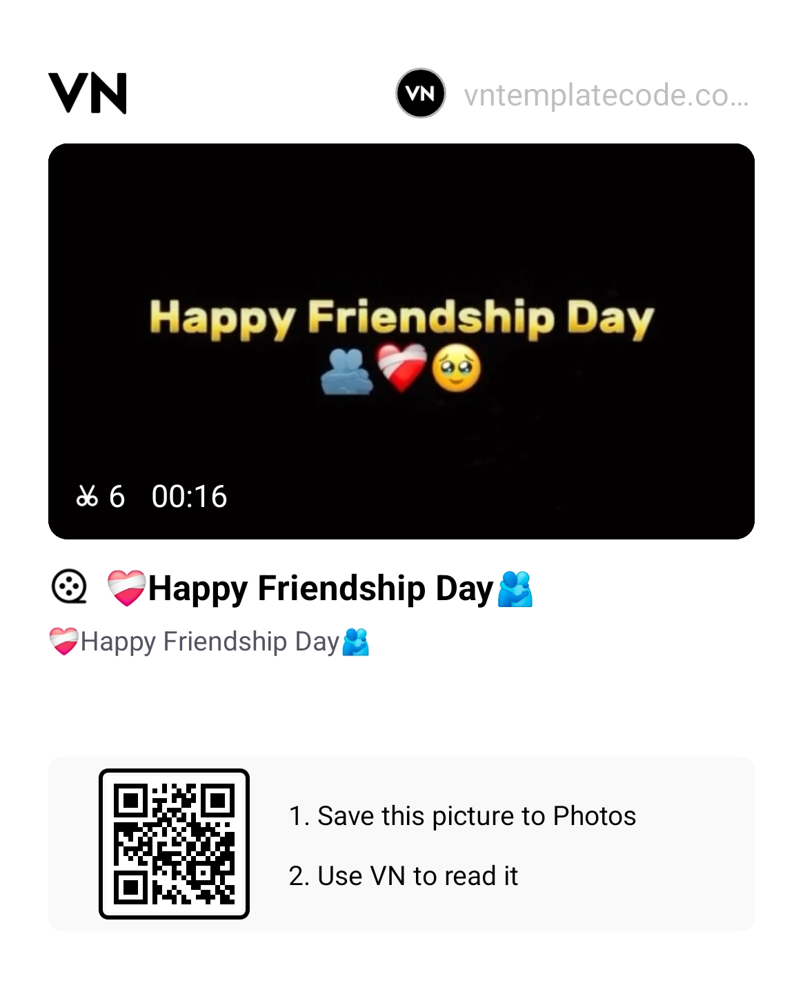 Happy Friendship Day VN Template Code 2