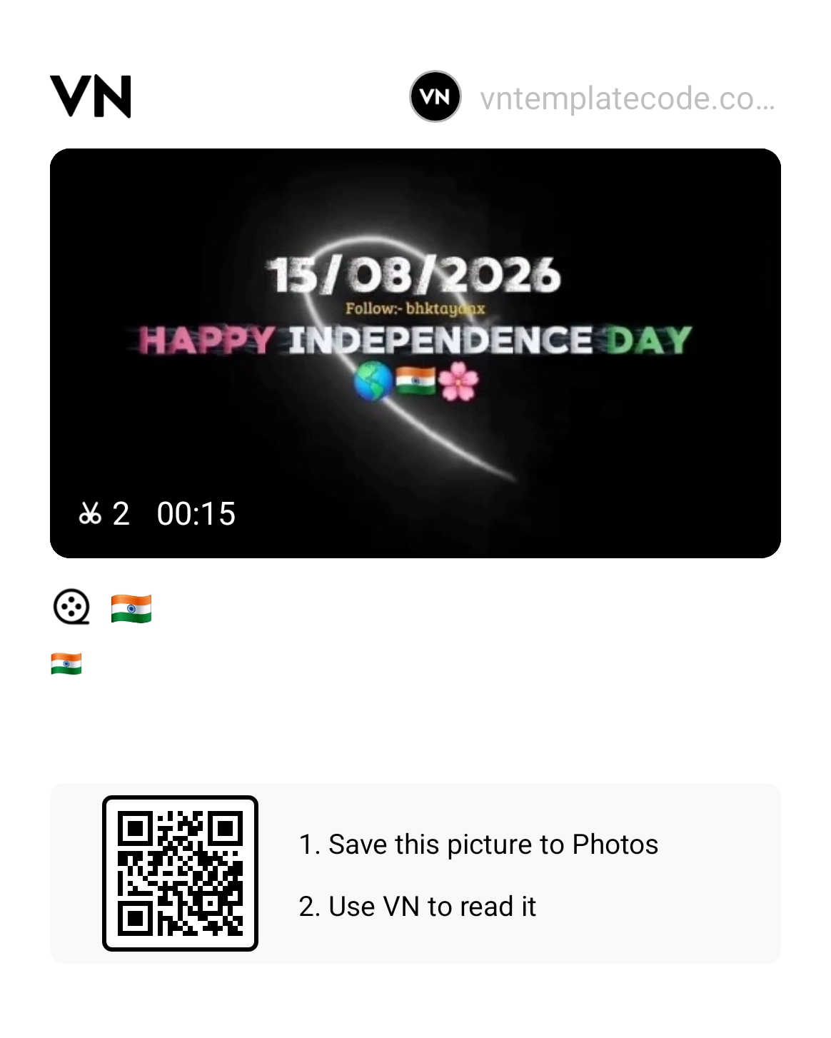 15 August Independence Day VN Template Code 3