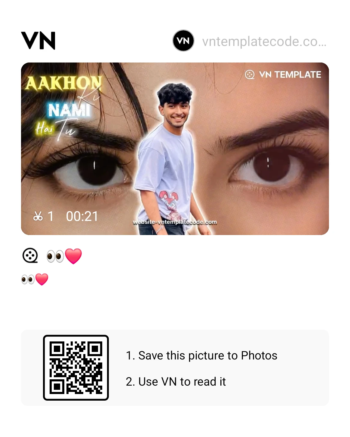 Aankhon Ki Nami Hai Tu VN Template Code